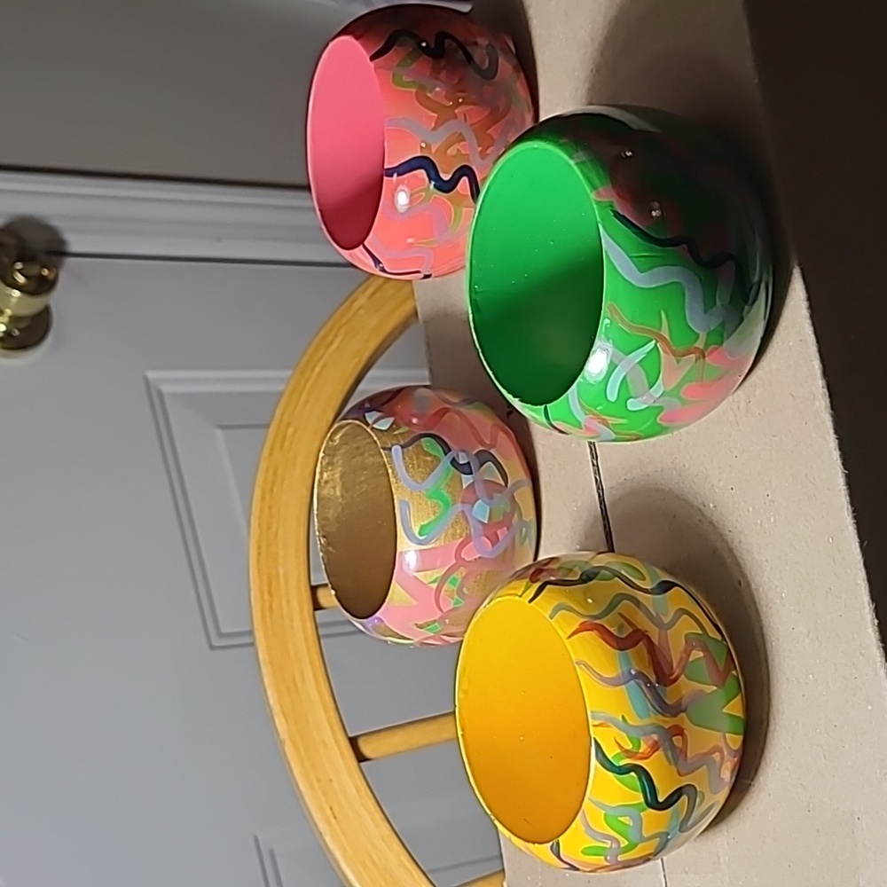 Colorful Confetti Bangle Bracelets set of four are toooo cute! 😍, casual wear!.